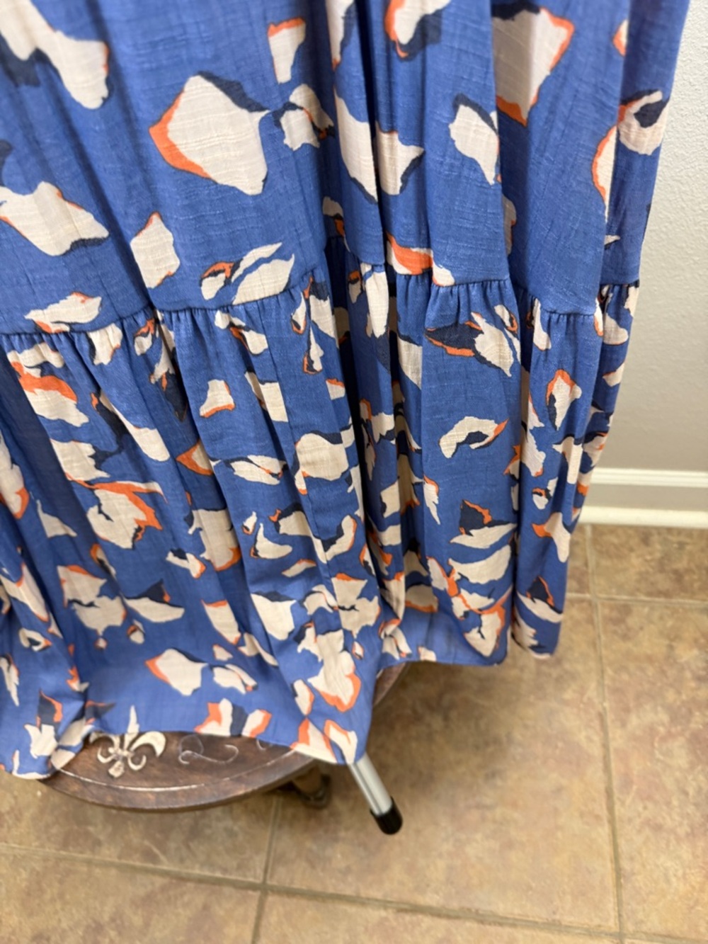 Nine West Blue Abstract Floral Halter Maxi Dress - Picture 3 of 10